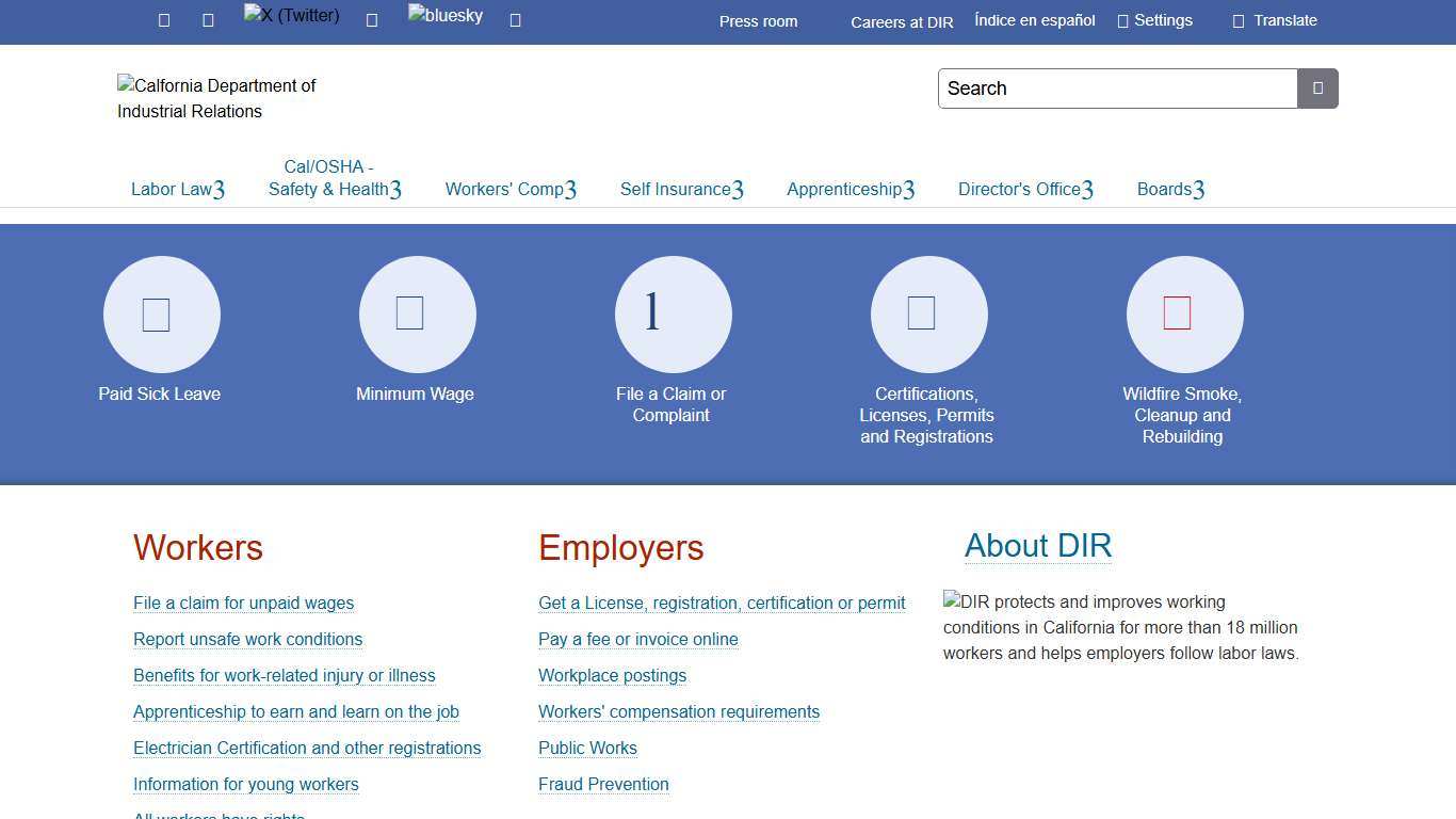 California Department of Industrial Relations - Home Page
